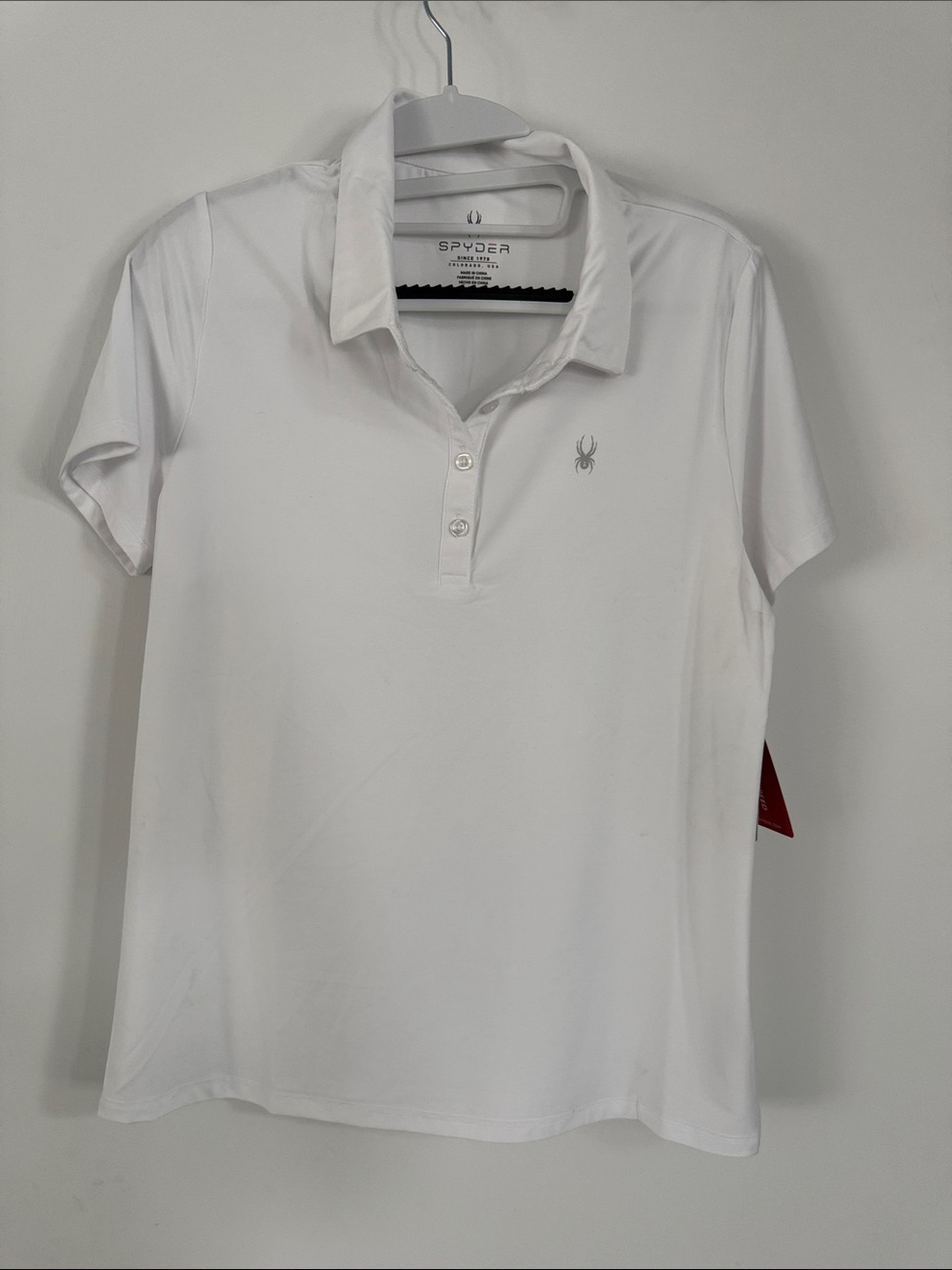 Spyder Weekender White Polo Shirt - Short Sleeve Athletic Top medium NWT